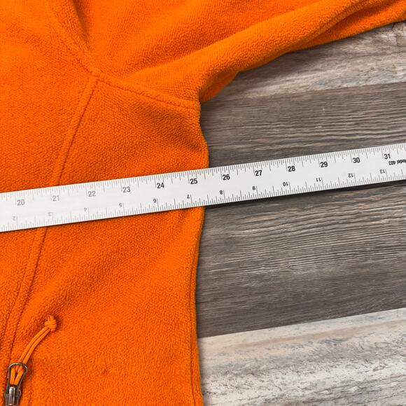 LL Bean Orange Men XL Regular Zipper Pocket Quarter Snap Fleece Polartec Jacket - Picture 3 of 10